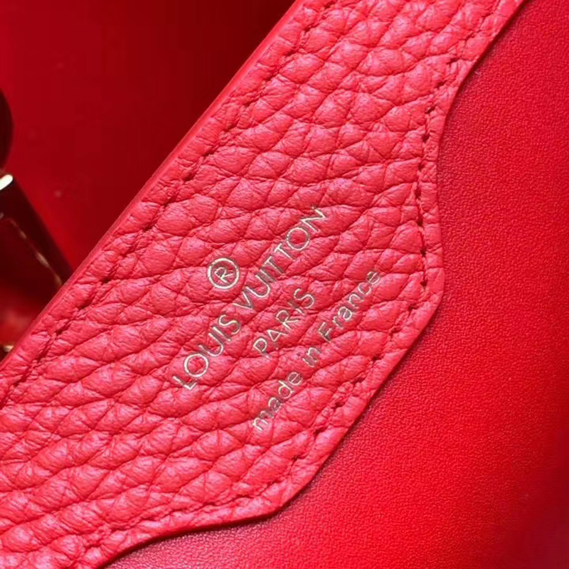 Louis Vuitton CAPUCINES BB Taurillon Leather Bag M52689 Red